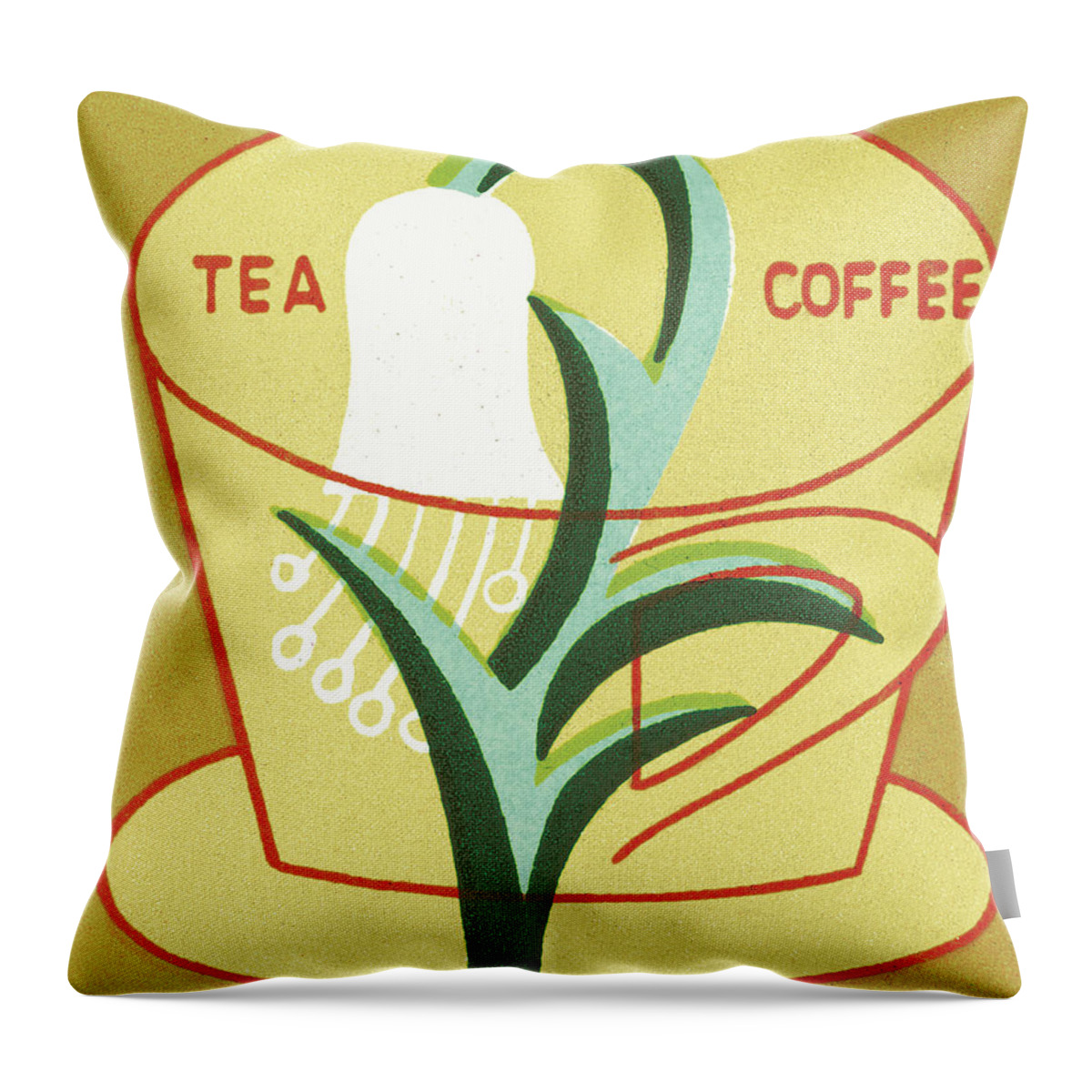 Beverage Throw Pillow featuring the drawing Tea or Coffee by CSA Images