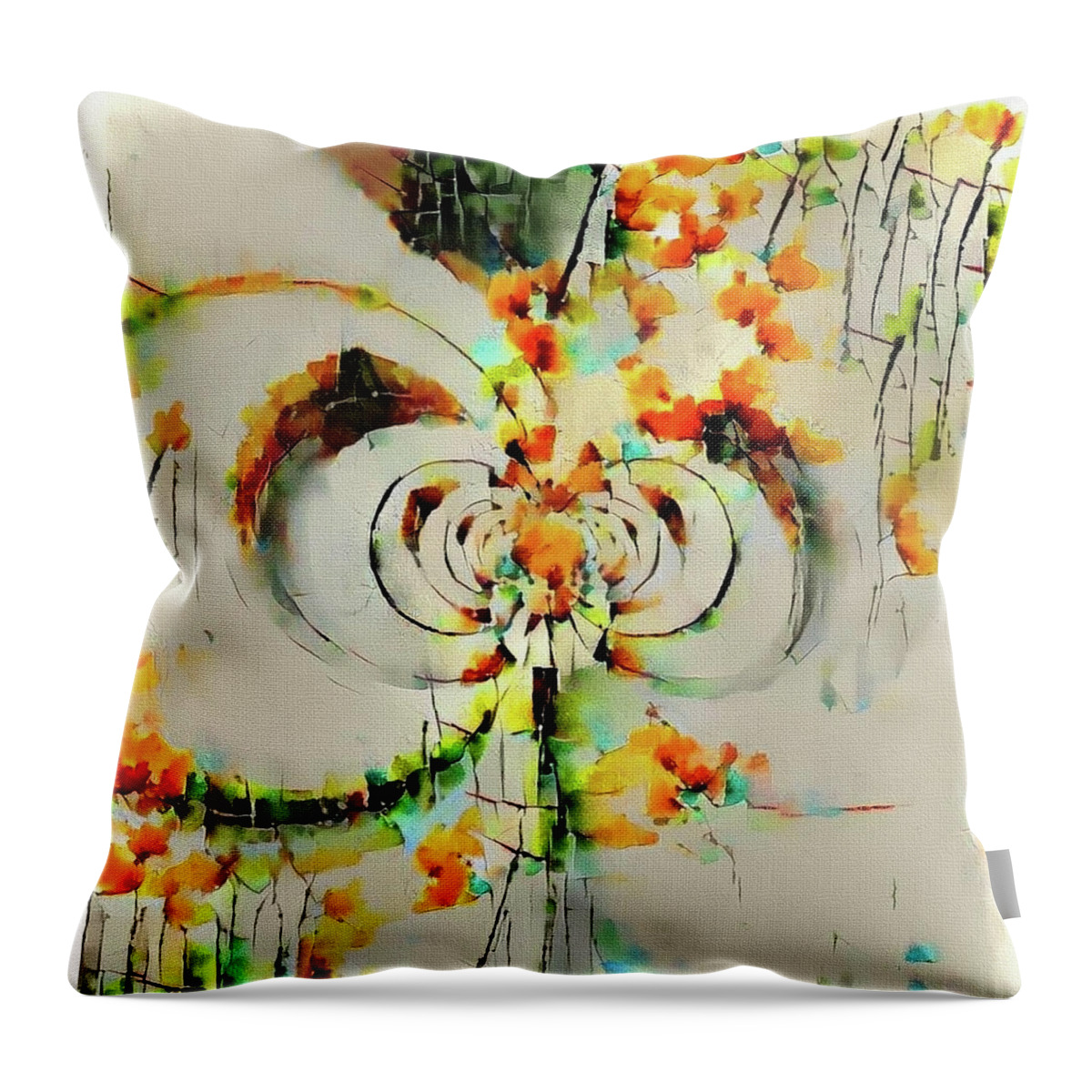Abstract Throw Pillow featuring the digital art Tender Autumn Colors by Bruce Rolff