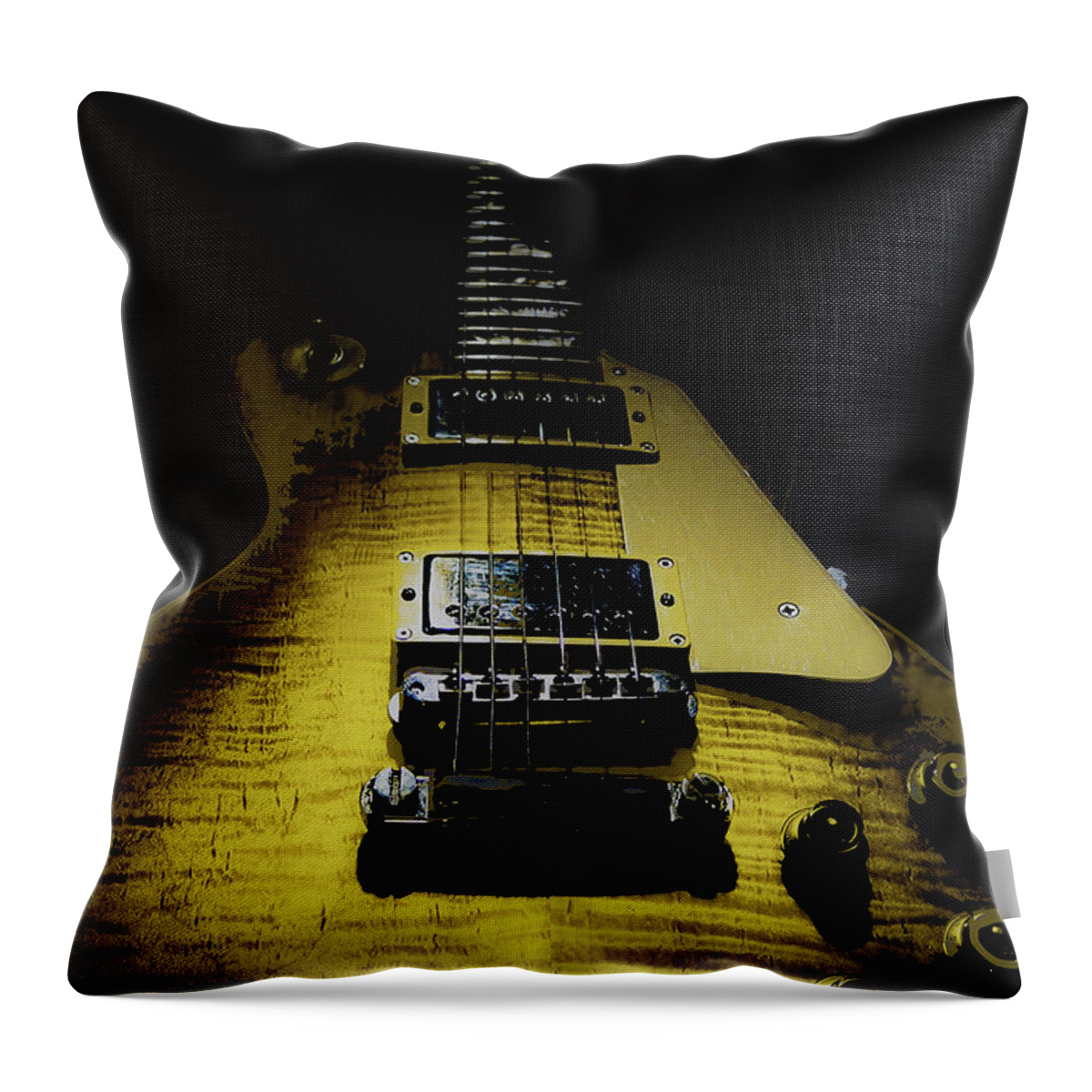 Guitar Throw Pillow featuring the digital art Honest Play Wear Tour Worn Relic Guitar by Guitarwacky Fine Art