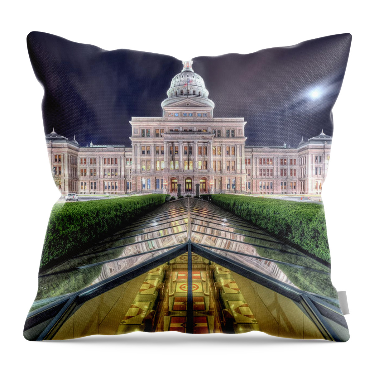 Outdoors Throw Pillow featuring the photograph Texas Capitol In Early Morning by Evan Gearing Photography