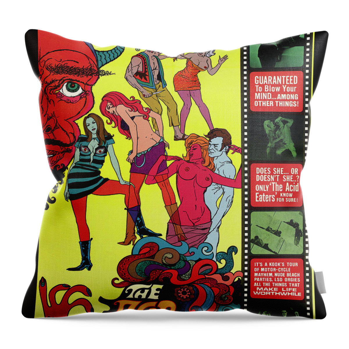 Drug Throw Pillow featuring the painting The Acid Eaters by Unknown