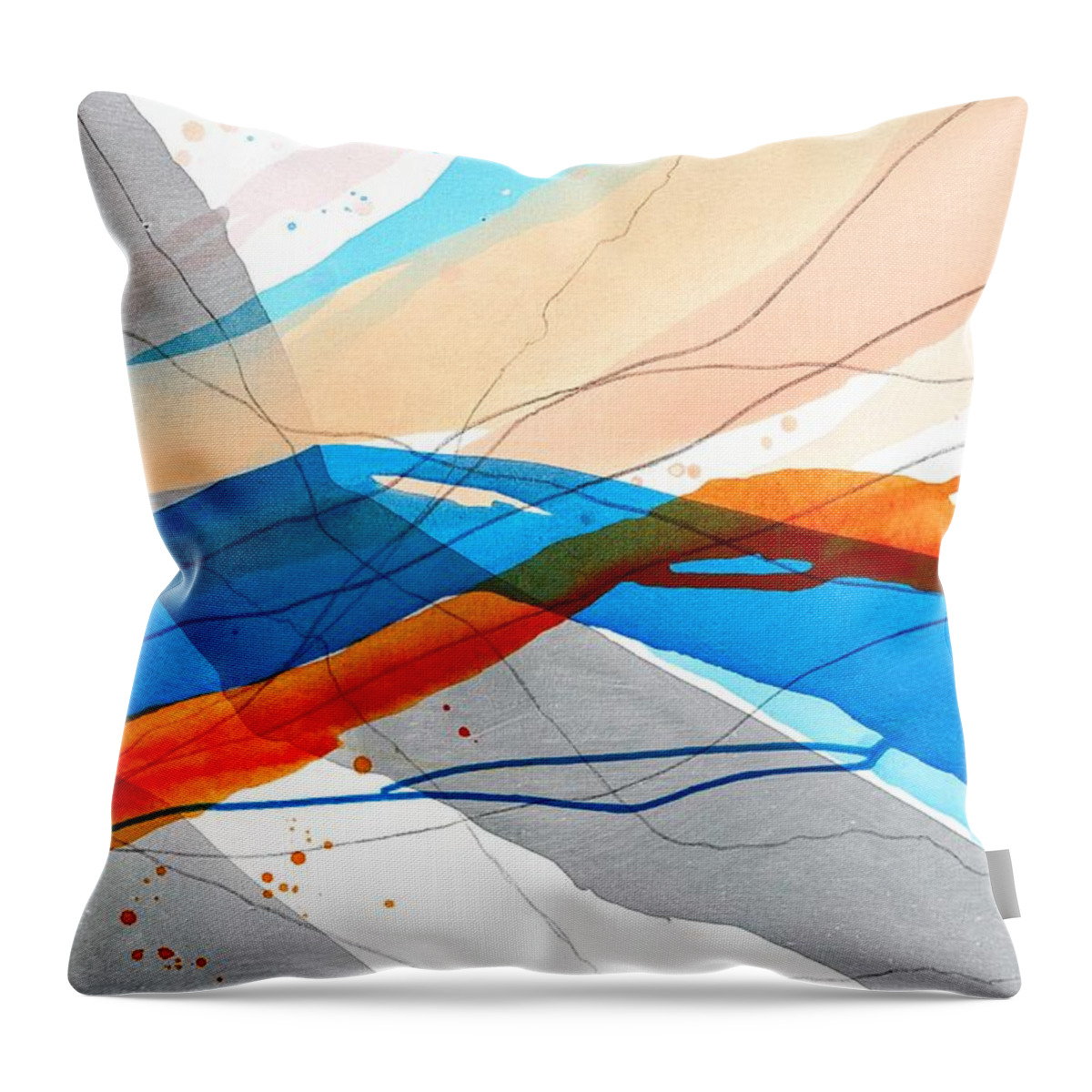 Blue Throw Pillow featuring the painting The Art Of Eye Contact by Tracy Bonin