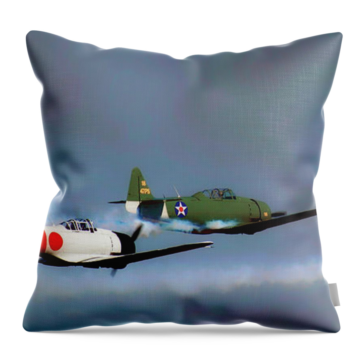 World War Ii Throw Pillow featuring the photograph The Battle for Air Supremacy - World War II - WWII by Jason Politte