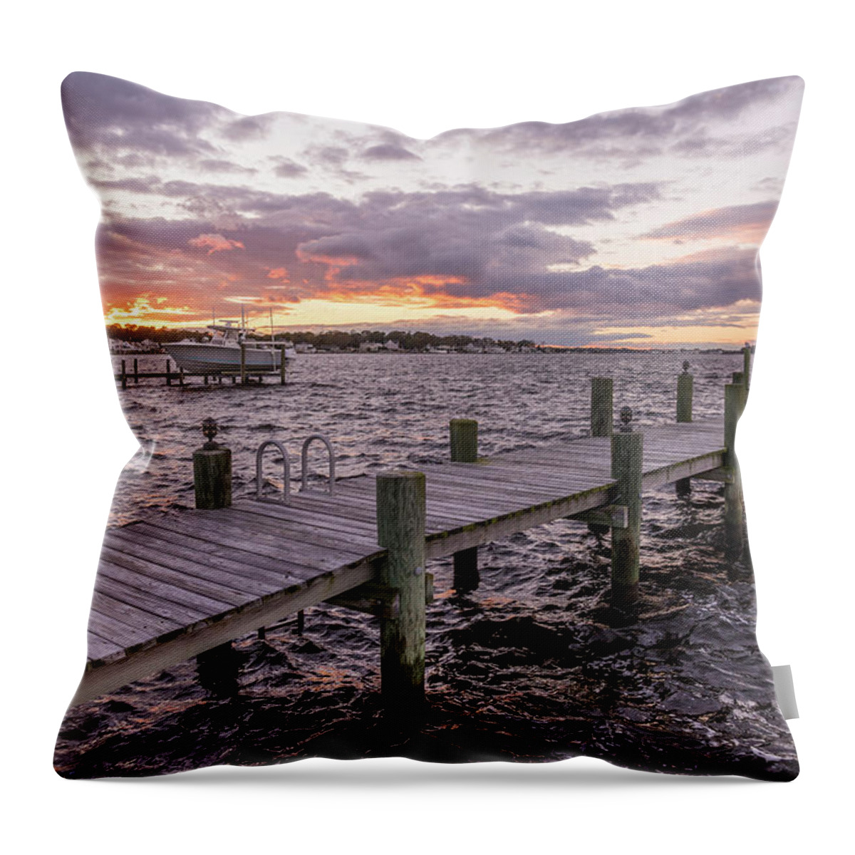 Brick Throw Pillow featuring the photograph The Bay is a Rocking by Kristopher Schoenleber
