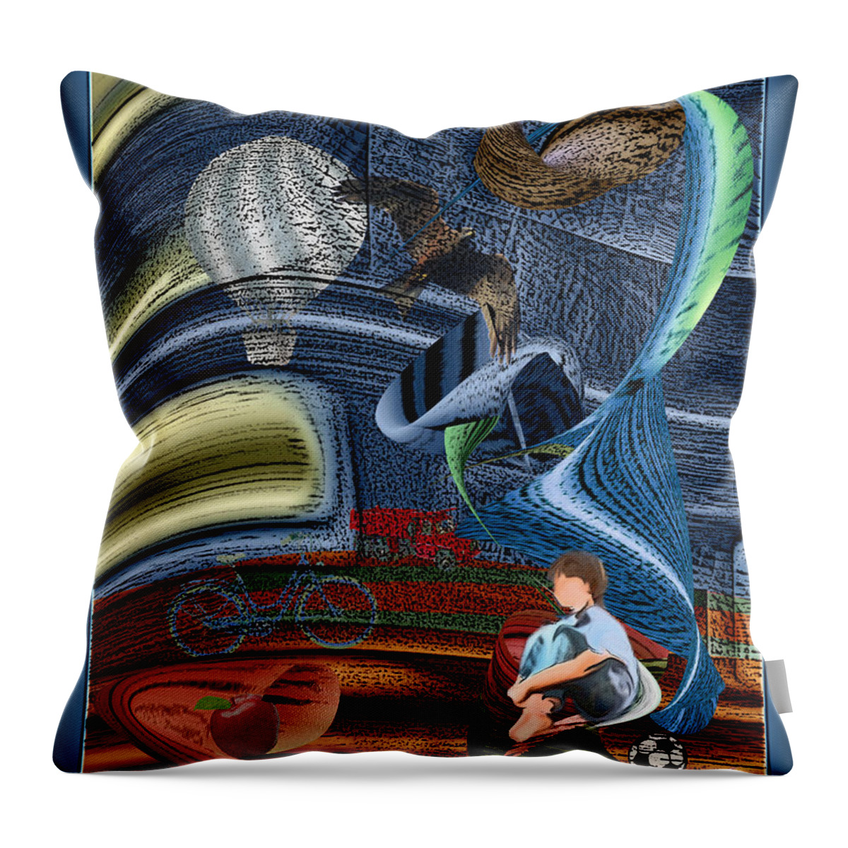 Boy Throw Pillow featuring the digital art The Boy by Leo Symon
