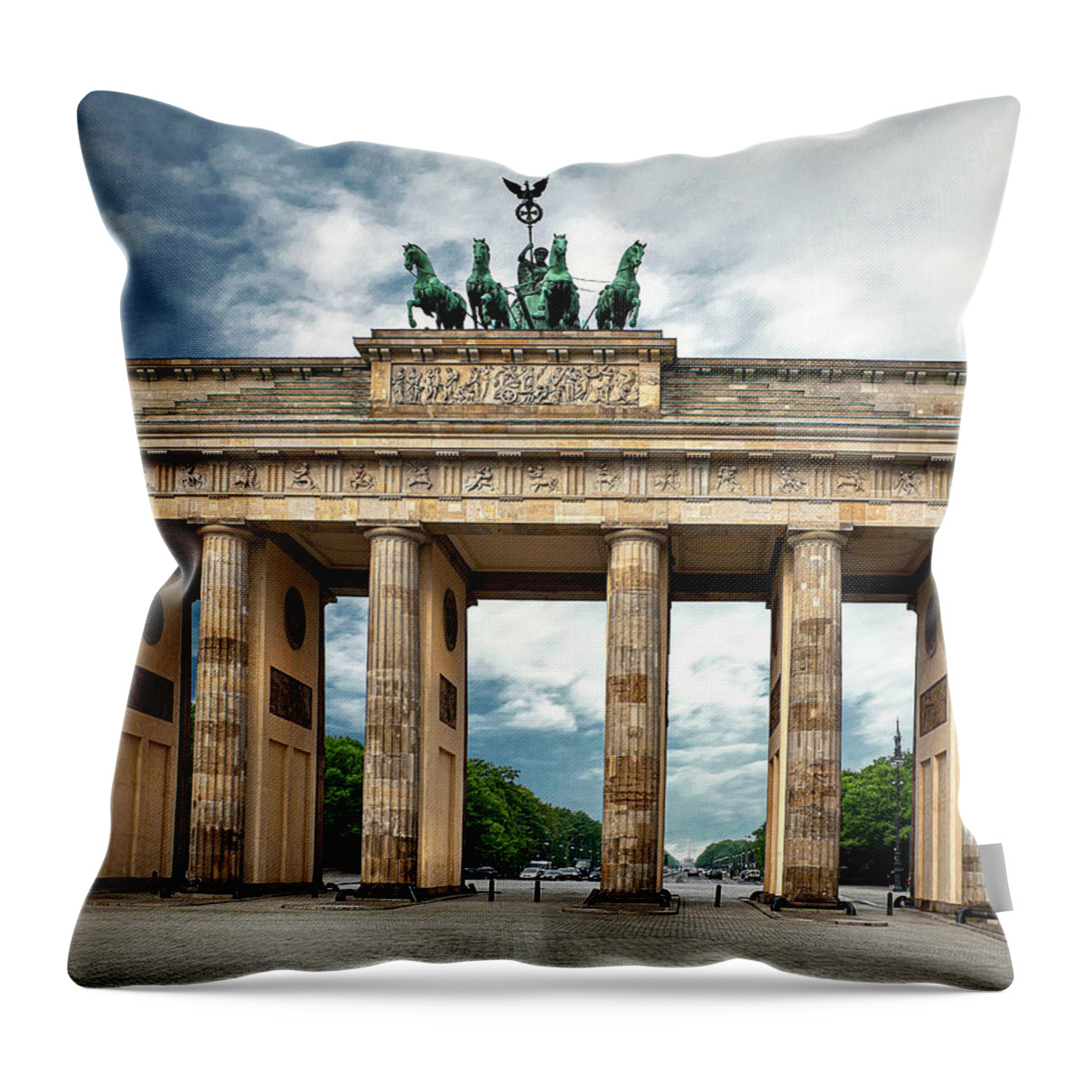 Endre Throw Pillow featuring the photograph The Brandenburg Gate by Endre Balogh