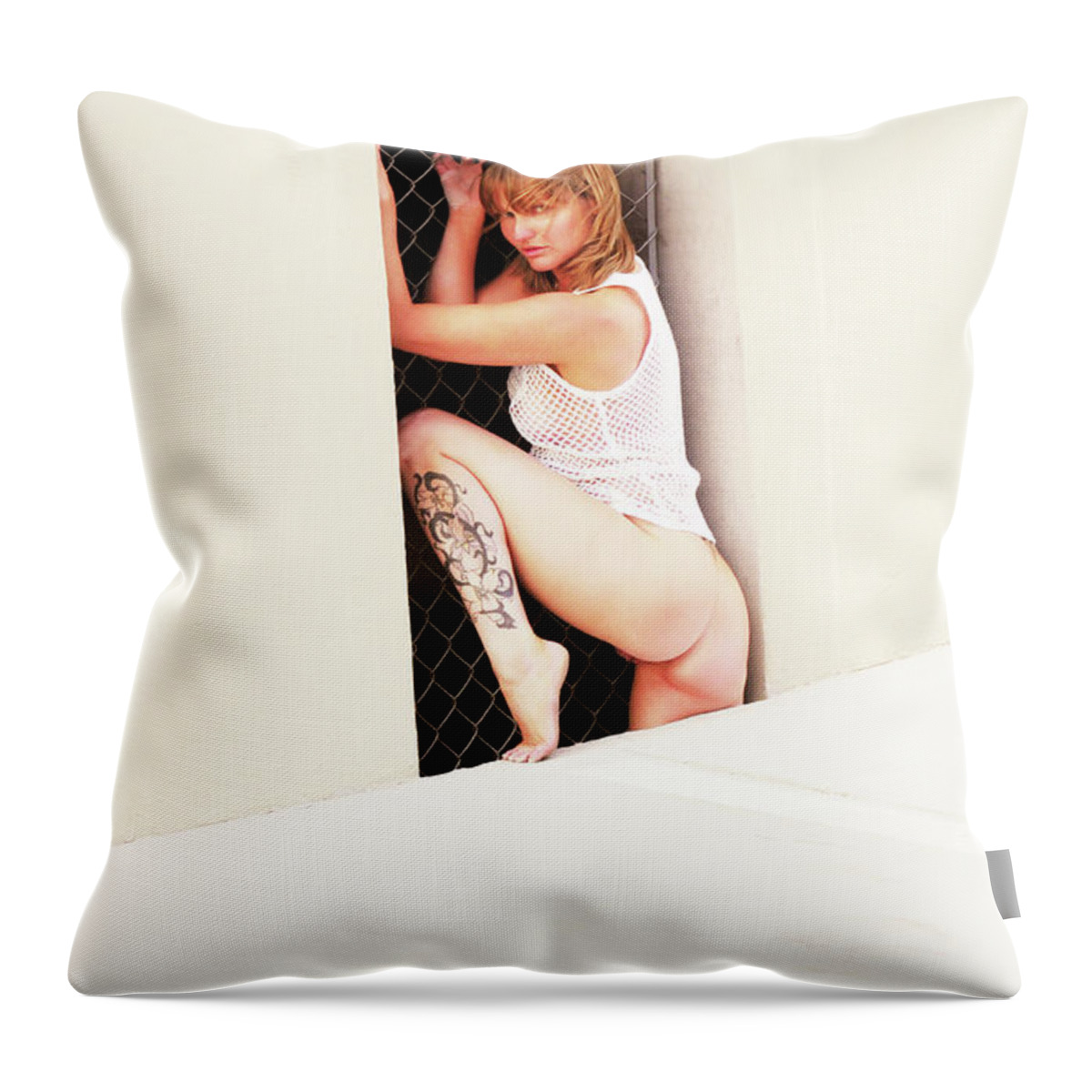 Girl Throw Pillow featuring the photograph The Break In by Robert WK Clark