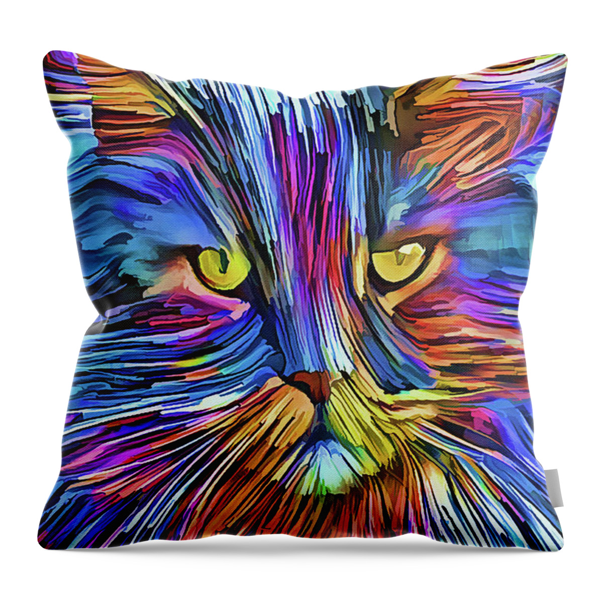 Cat Throw Pillow featuring the photograph The Cat With The Golden Eyes by HH Photography of Florida