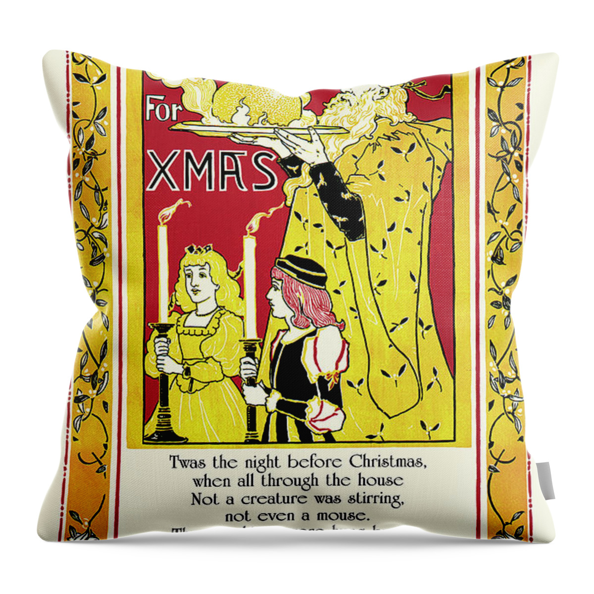 Christmas Throw Pillow featuring the painting The Century; The Night Before Christmas by Louis Rdead