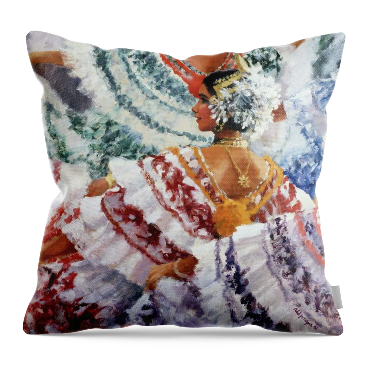 Panama Throw Pillow featuring the painting The Dance by Al Sprague