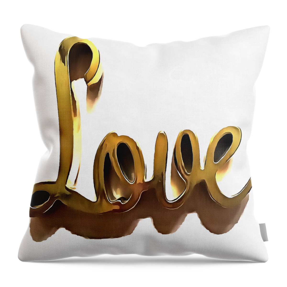 Pography Throw Pillow featuring the painting The Depth of Love In Golden Color by Taiche Acrylic Art