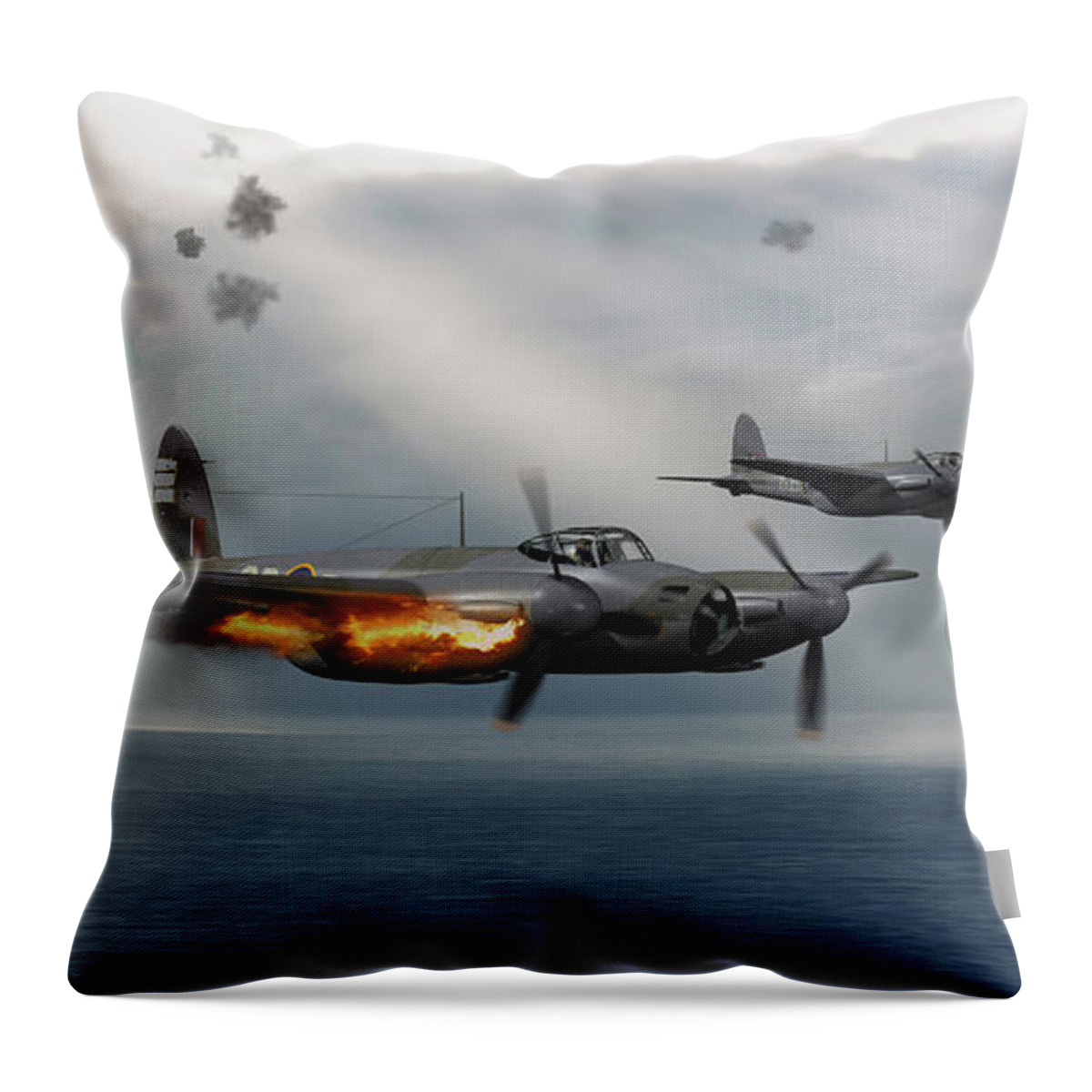Wwii Throw Pillow featuring the digital art The Devil and the Deep - Cropped by Mark Donoghue
