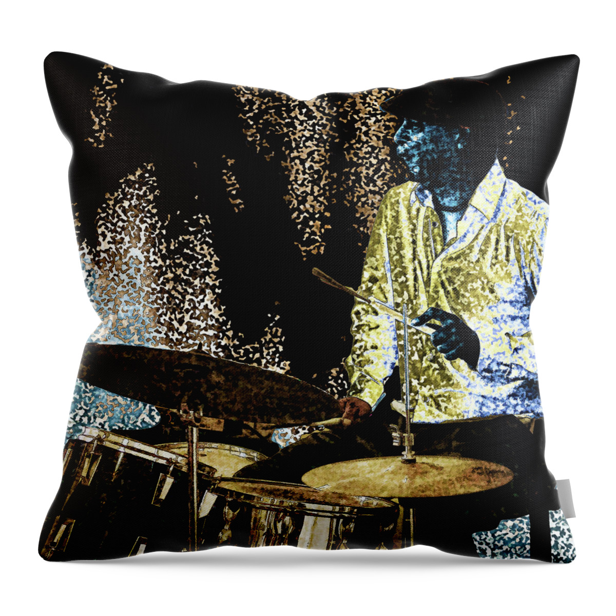 Drums Throw Pillow featuring the photograph The Drummer by Jessica Levant