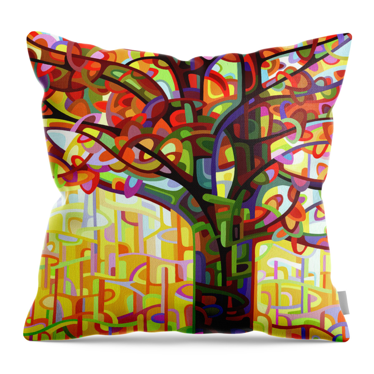 Fall Throw Pillow featuring the painting The Emperor by Mandy Budan
