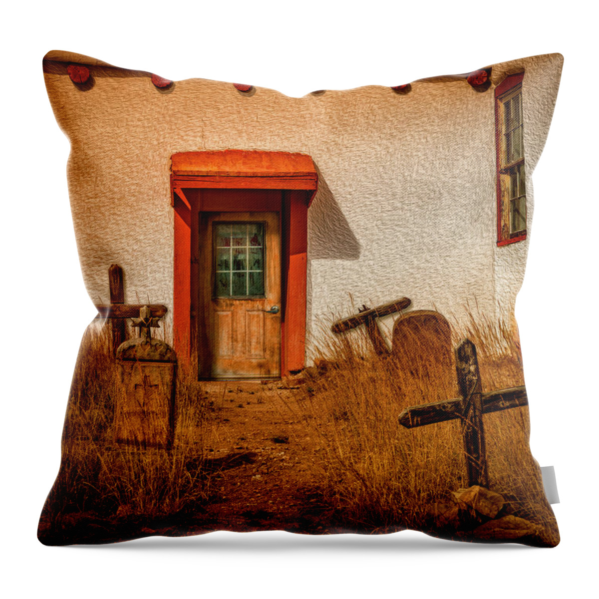 Canoncito Church Throw Pillow featuring the photograph The Forgotten by Paul Wear