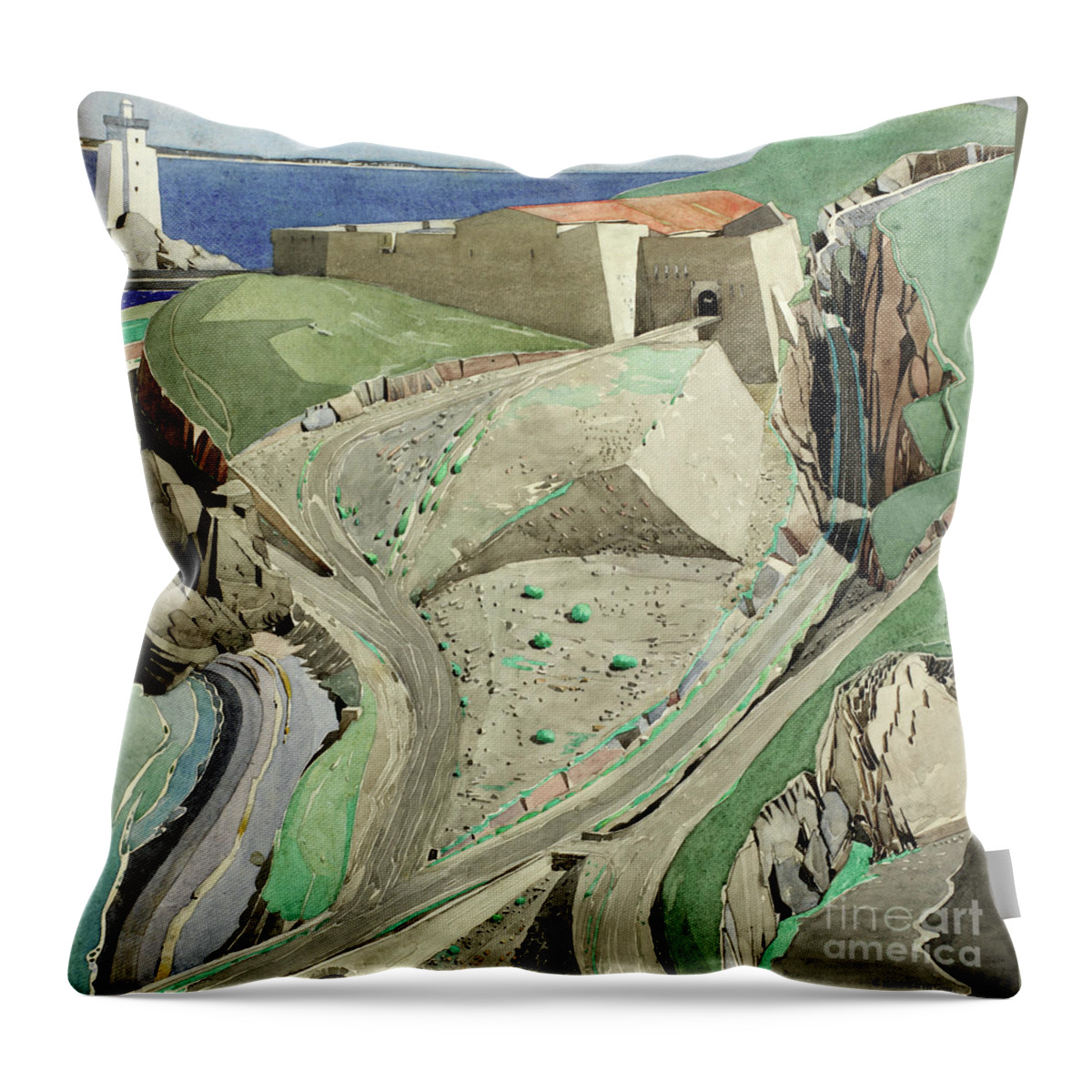 The Fort Throw Pillow featuring the painting The Fort by Charles Rennie Mackintosh