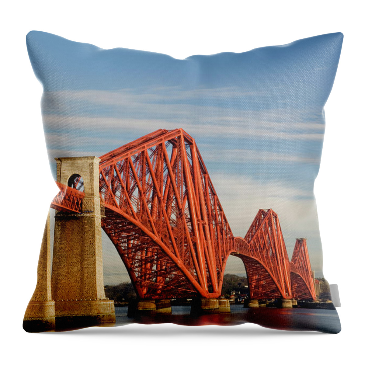 Cantilever Bridge Throw Pillow featuring the photograph The Forth Rail Bridge by Northlightimages