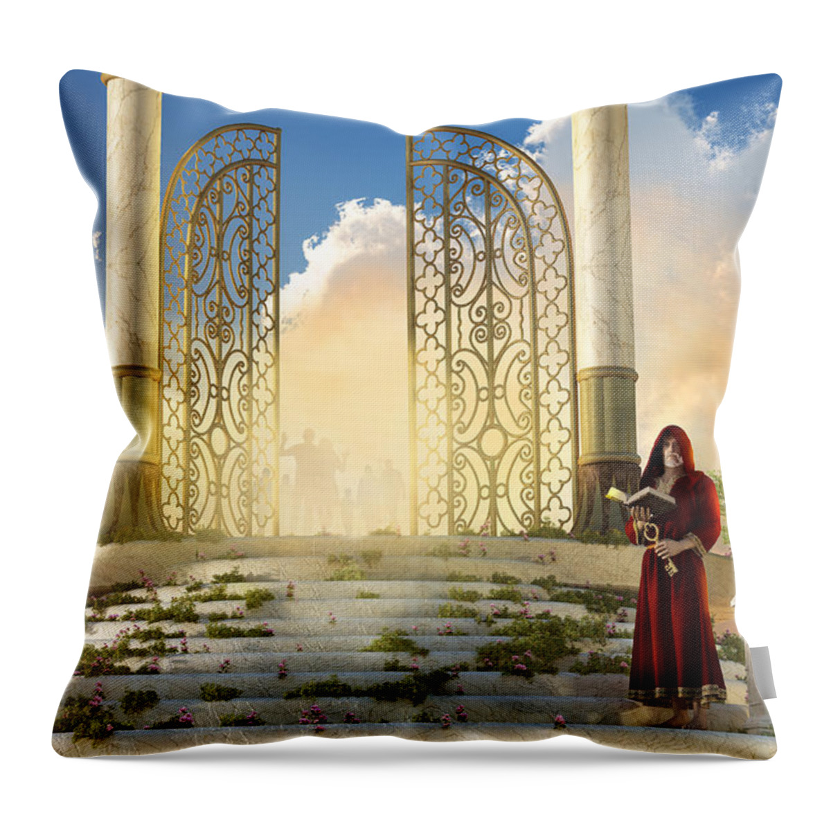 Gates Of Heaven Throw Pillow featuring the digital art The Gates of Heaven by Daniel Eskridge