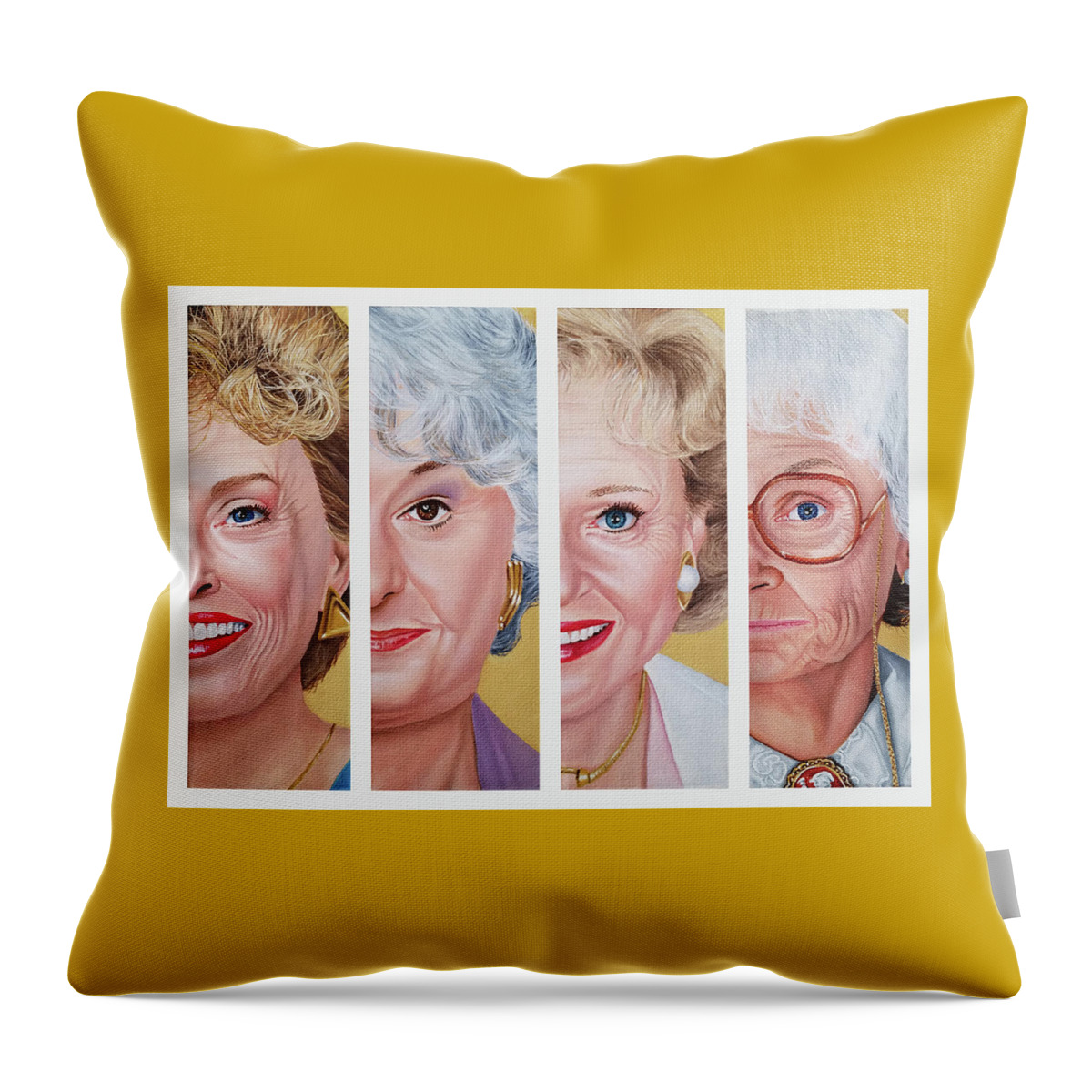 The Golden Girls Throw Pillow featuring the painting The Golden Girls by Vic Ritchey