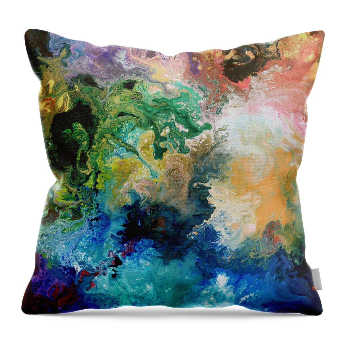 Biology Throw Pillow featuring the painting The Great Diversity by Sally Trace