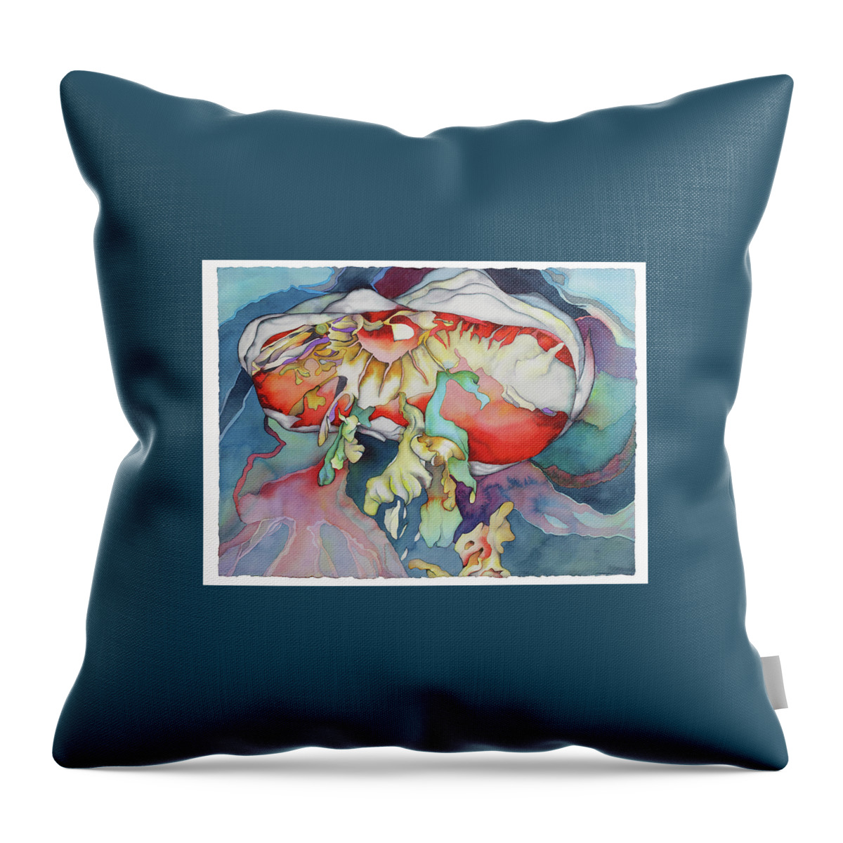 Ocean Throw Pillow featuring the painting The hiding place by Liduine Bekman