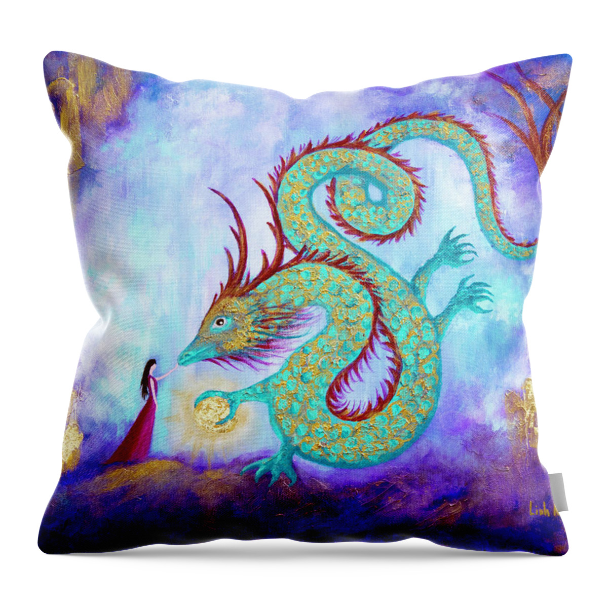 Acrylic Throw Pillow featuring the painting The Introduction by Linh Nguyen-Ng
