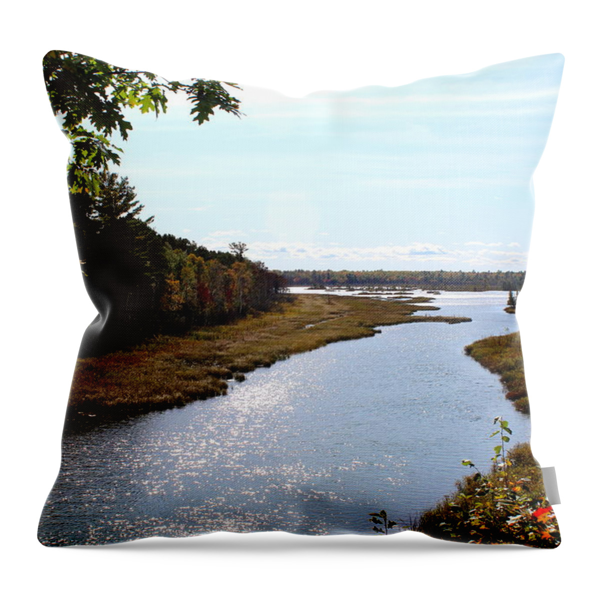 Sky Blue Waters Throw Pillow featuring the photograph The Land of Sky Blue Waters by John Olson