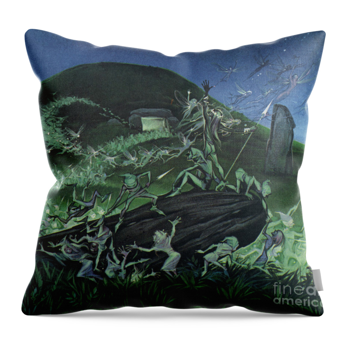 Elves Throw Pillow featuring the painting The Little People by Angus McBride