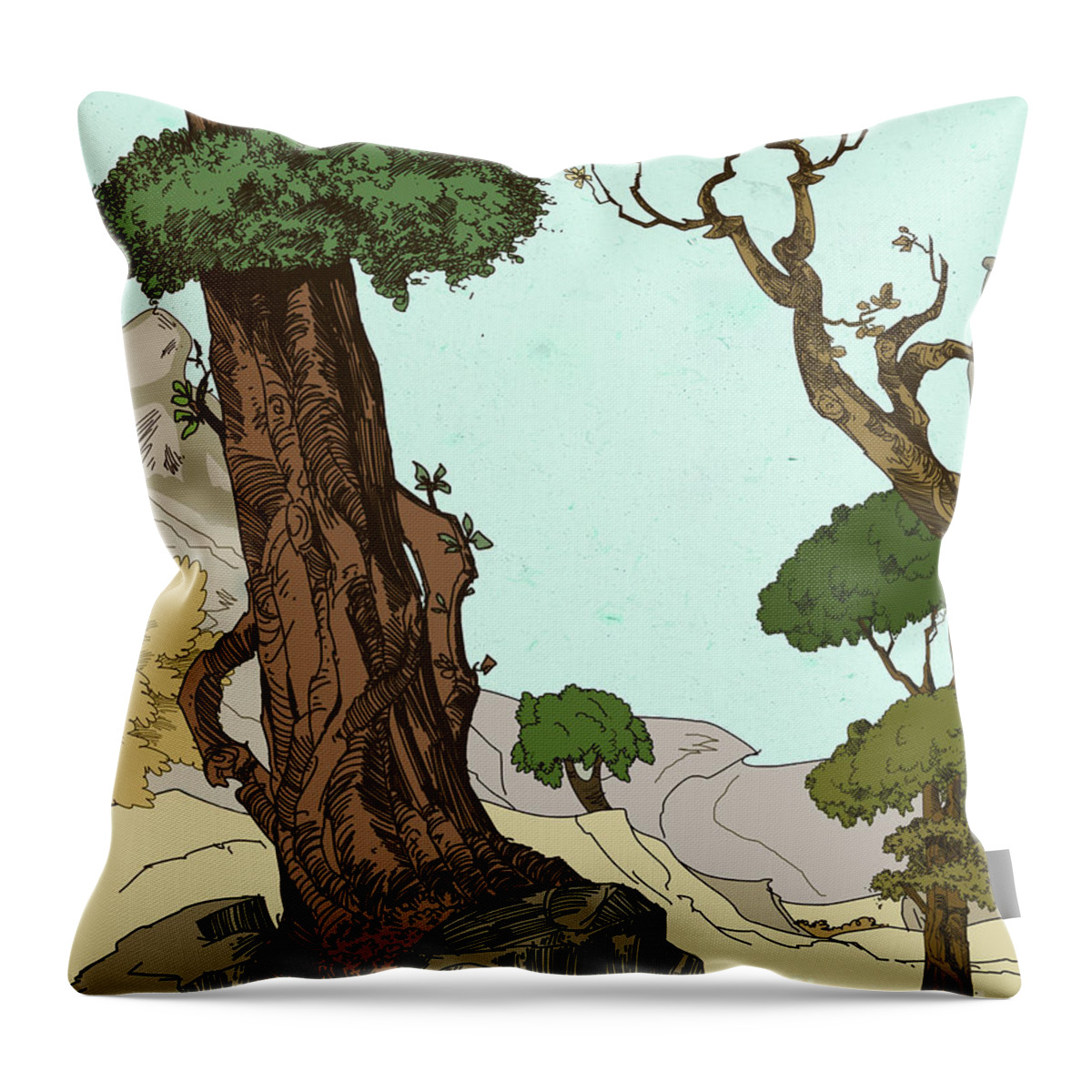 Living Throw Pillow featuring the digital art The Living Nature 3 by Peter Awax