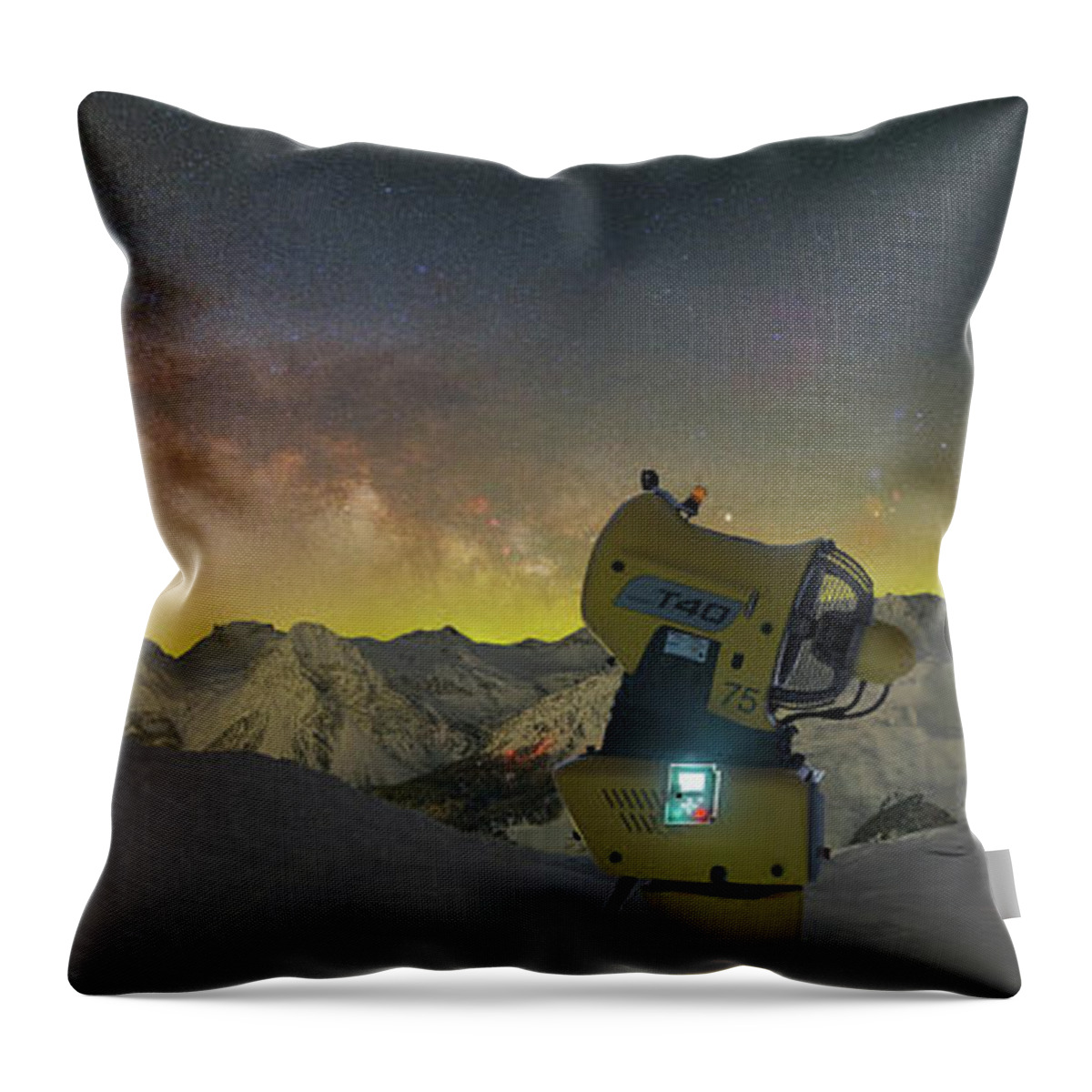 Mountains Throw Pillow featuring the photograph The Milky Way Hoax by Ralf Rohner