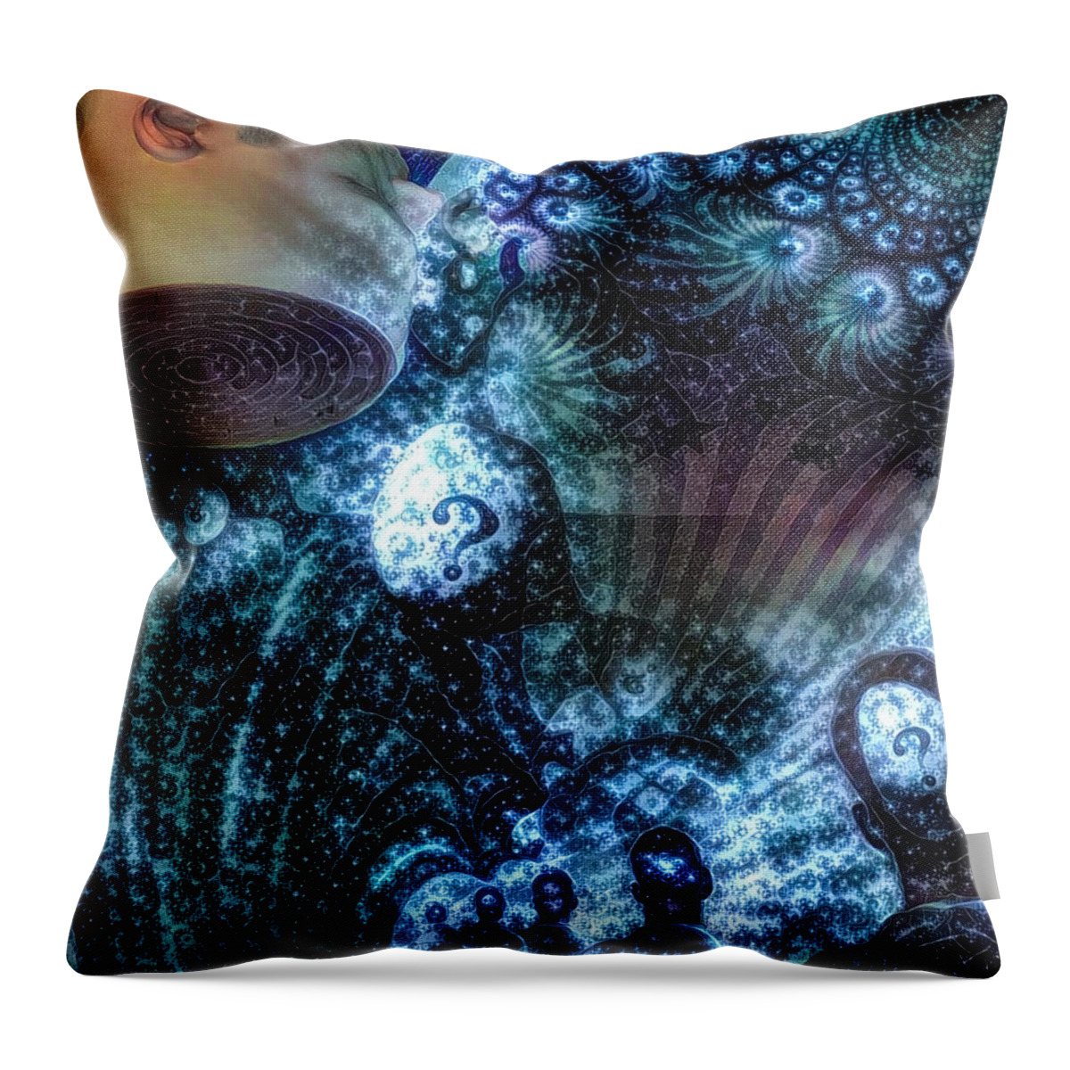 Abstract Throw Pillow featuring the digital art The mind by Bruce Rolff
