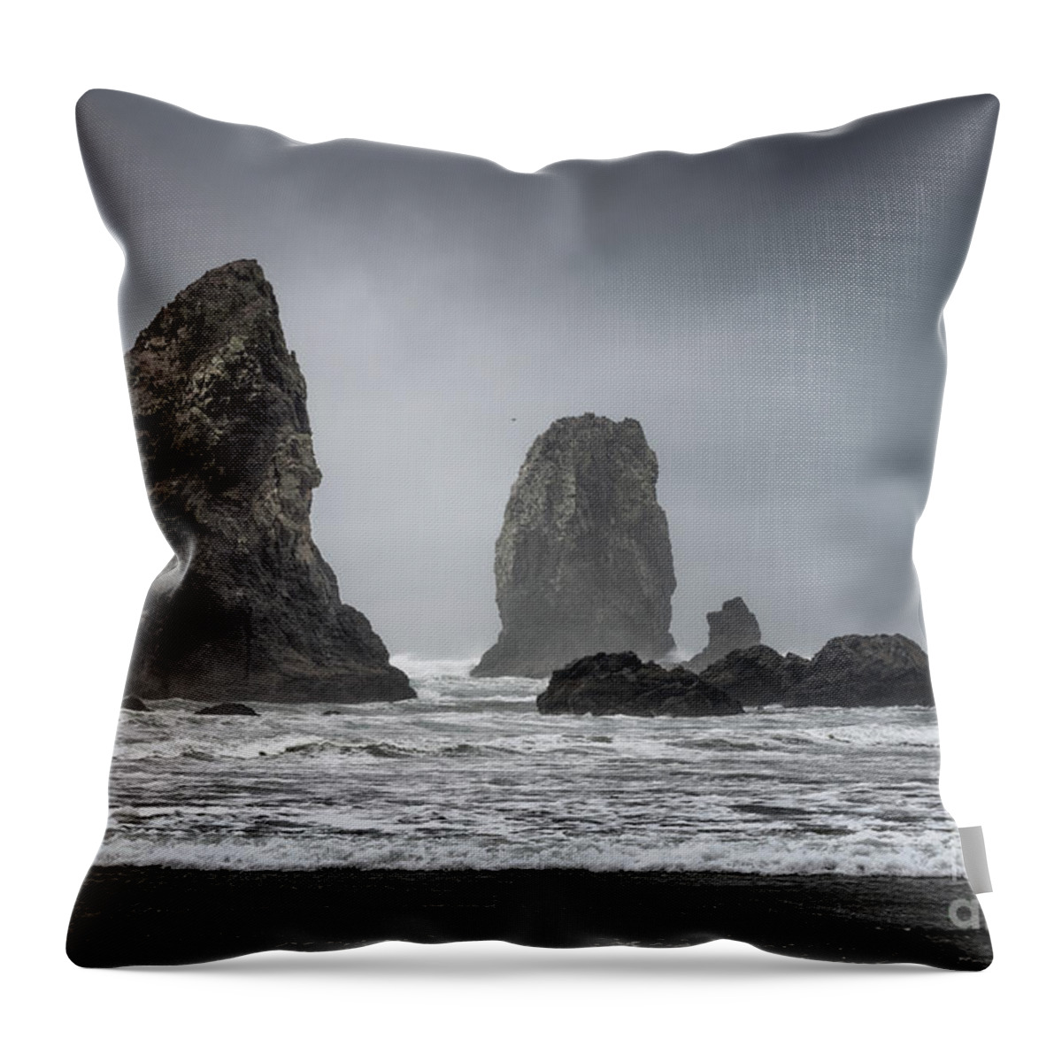 Beach Throw Pillow featuring the photograph The Needles 1 by Al Andersen