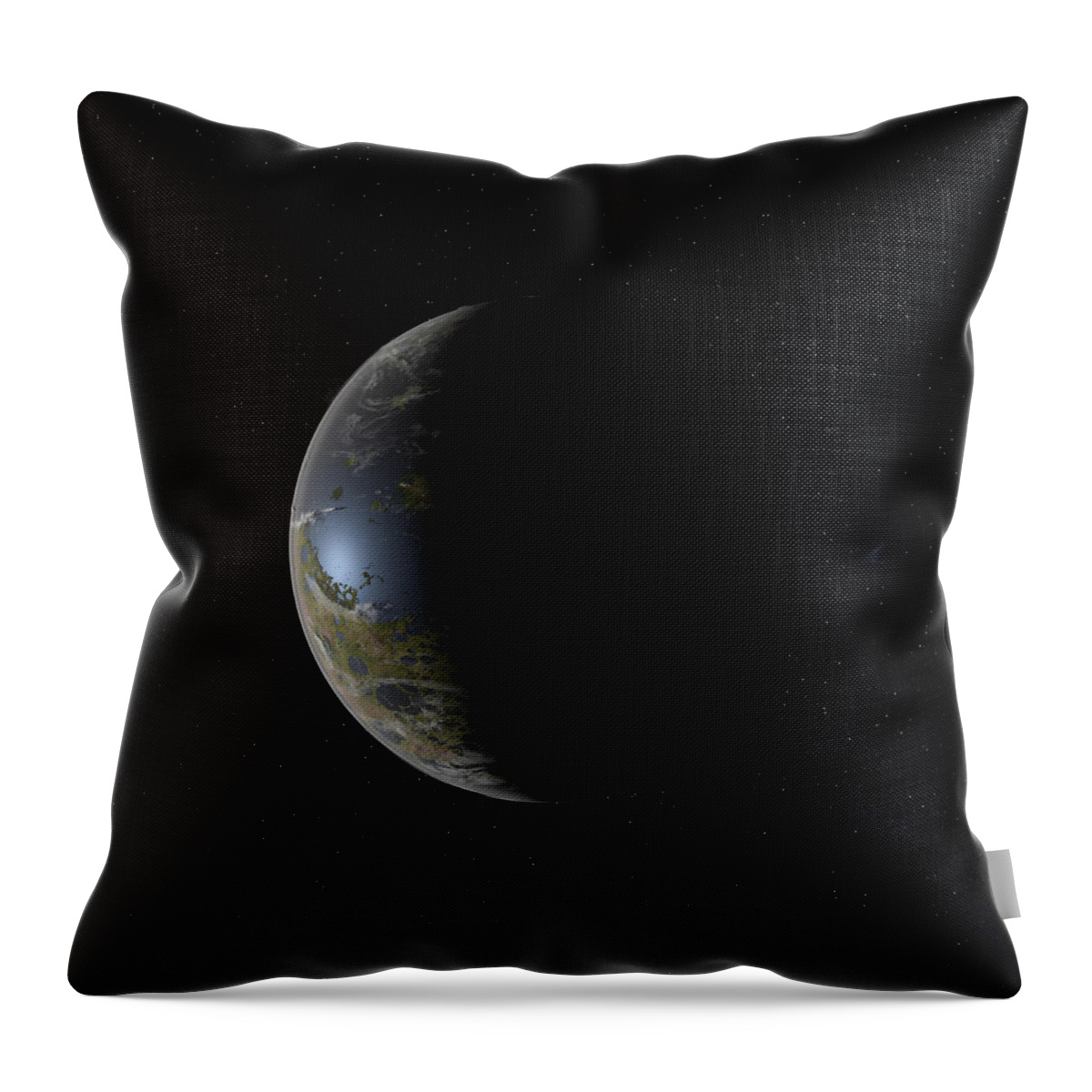 Moon Throw Pillow featuring the digital art The New Moon in the Sky by Frans Blok