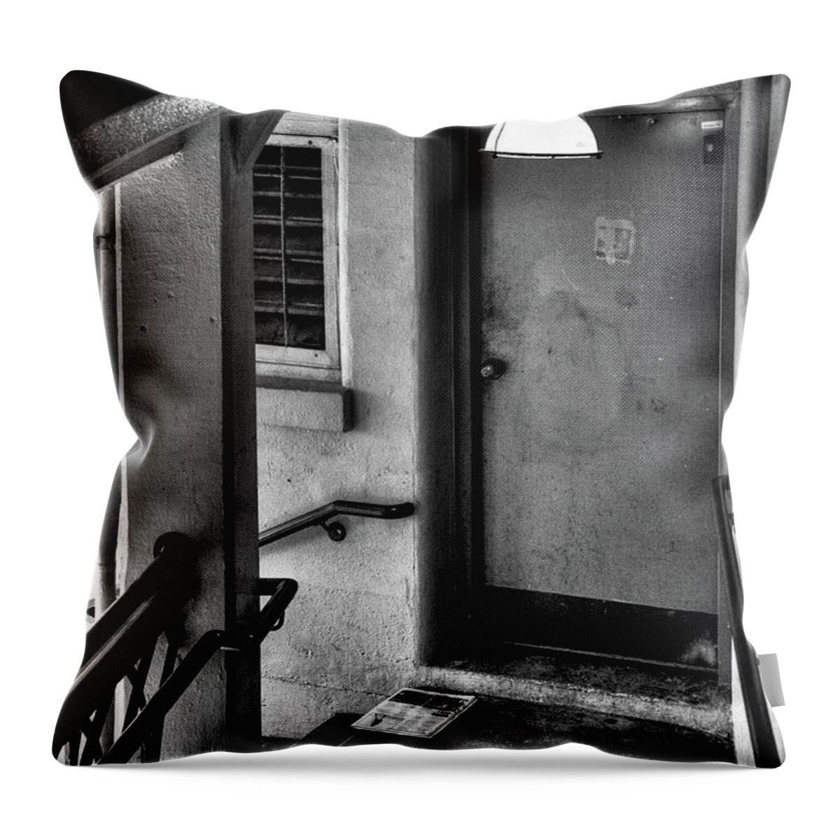The Newspaper Throw Pillow featuring the photograph The Newspaper by David Patterson