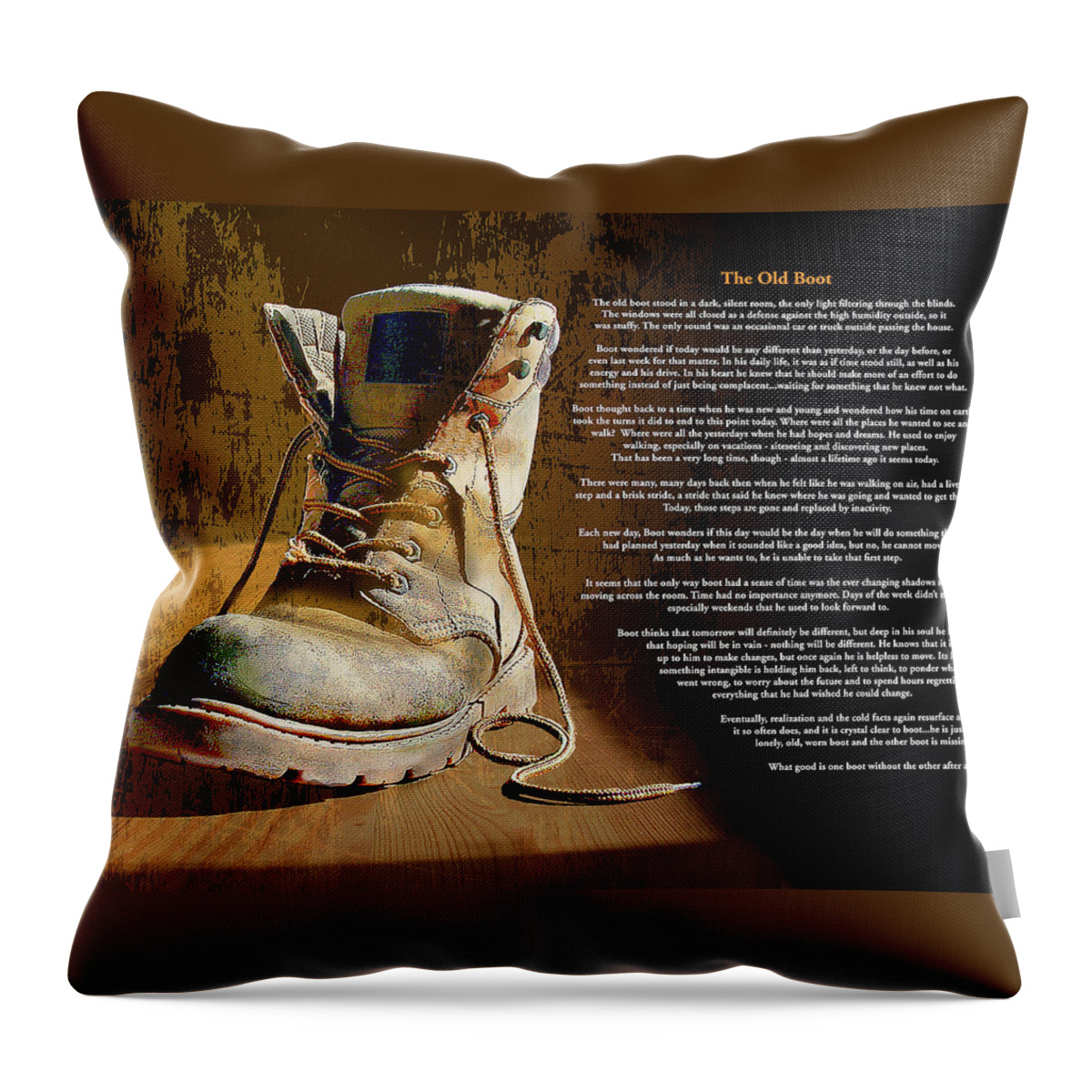 Boot Throw Pillow featuring the painting  The Old Boot by Paul Sachtleben