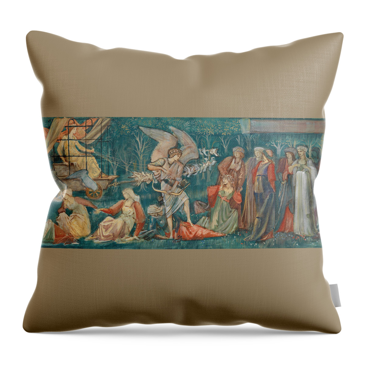19th Century Art Throw Pillow featuring the drawing The Passing of Venus by Edward Burne-Jones