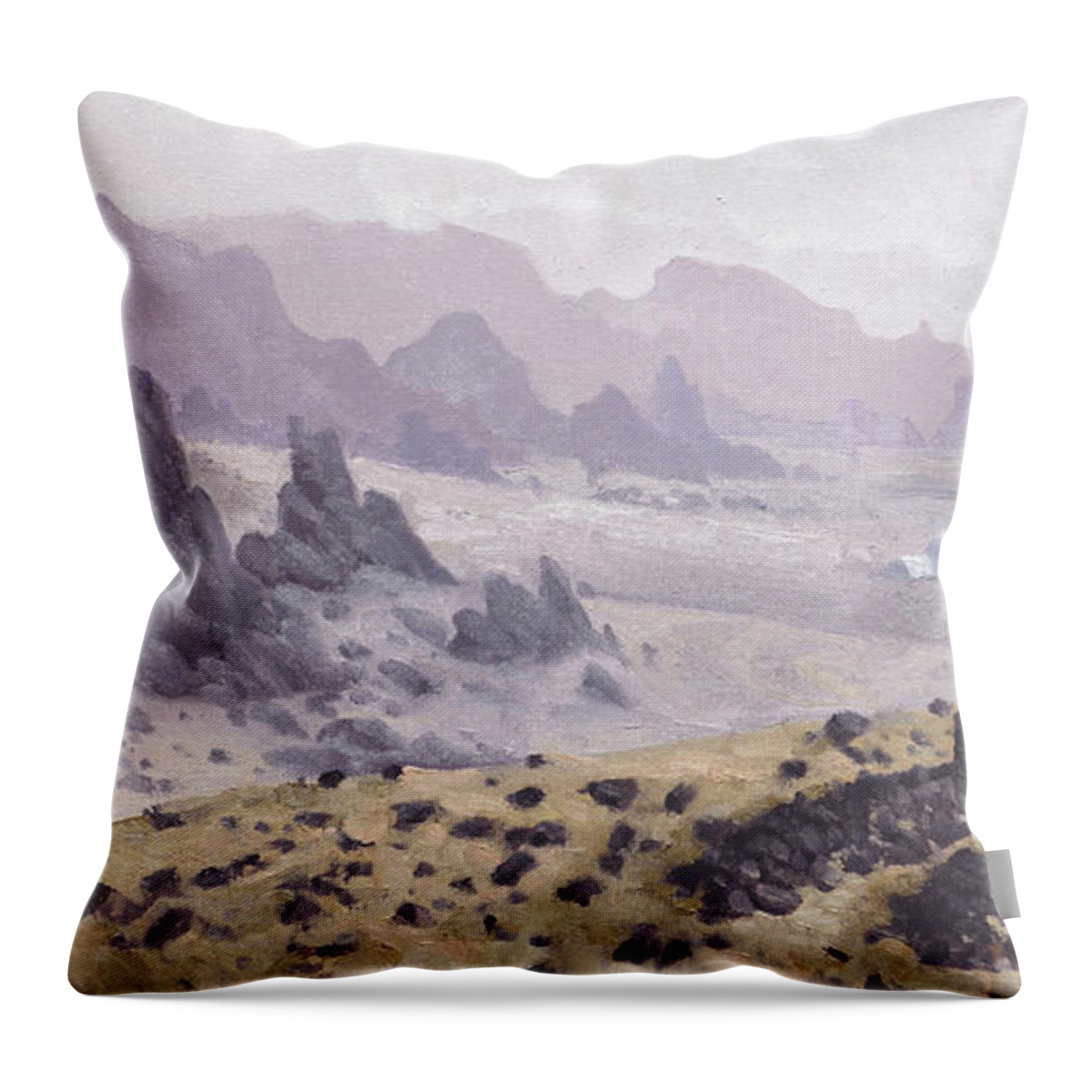  Throw Pillow featuring the painting The Pioneers by Armand Cabrera