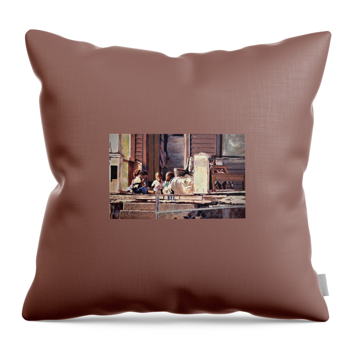 Innercity Art Throw Pillow featuring the painting The Poor Side of Town by David Buttram