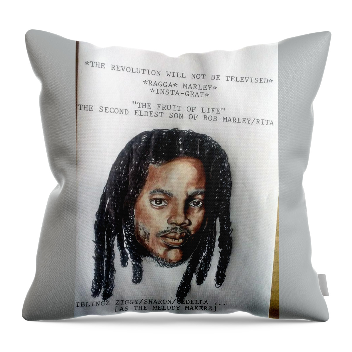 Black Art Throw Pillow featuring the drawing The Revolution Will Not Be Televised by Joedee