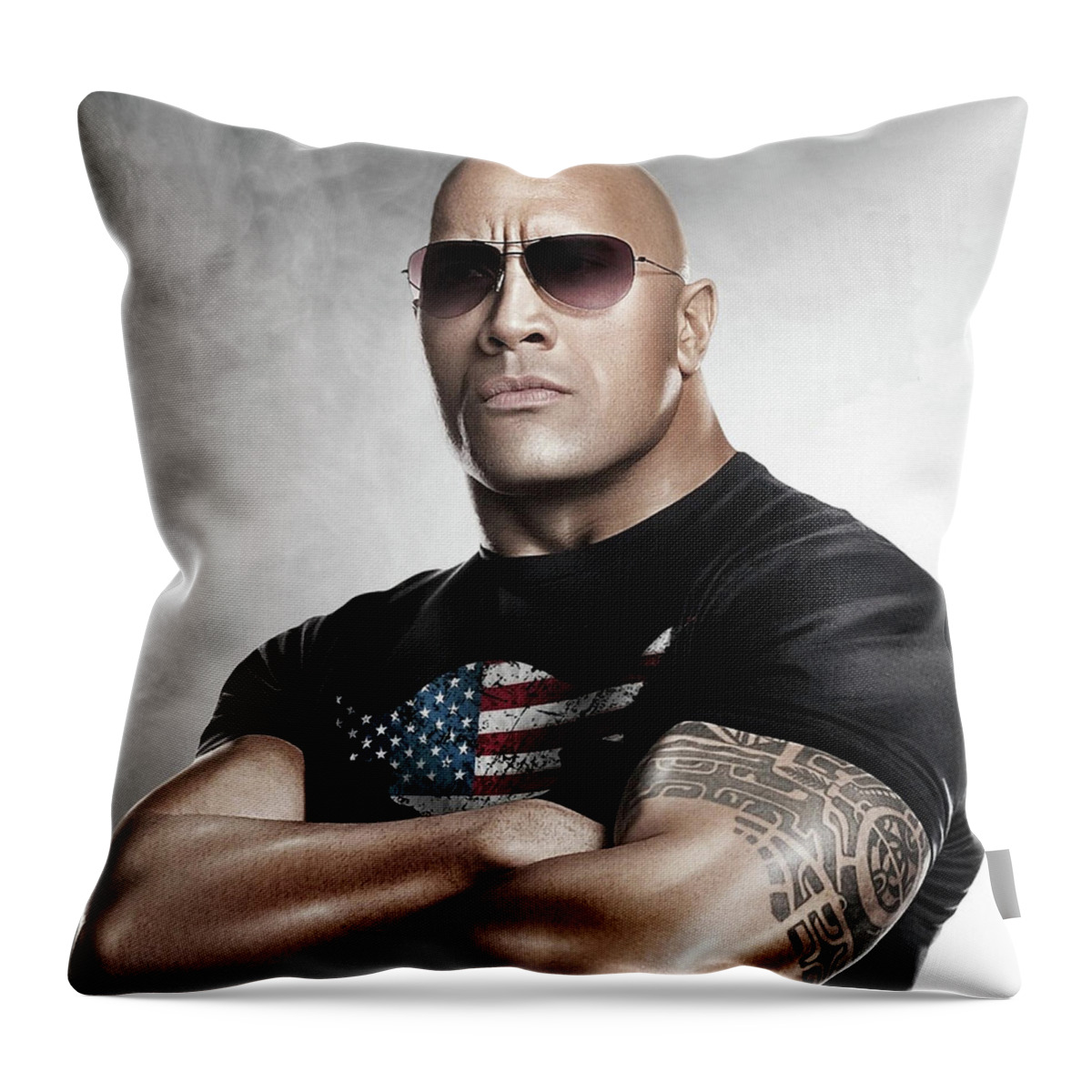 The Rock Throw Pillow featuring the photograph The Rock Dwayne Johnson I I by Movie Poster Prints