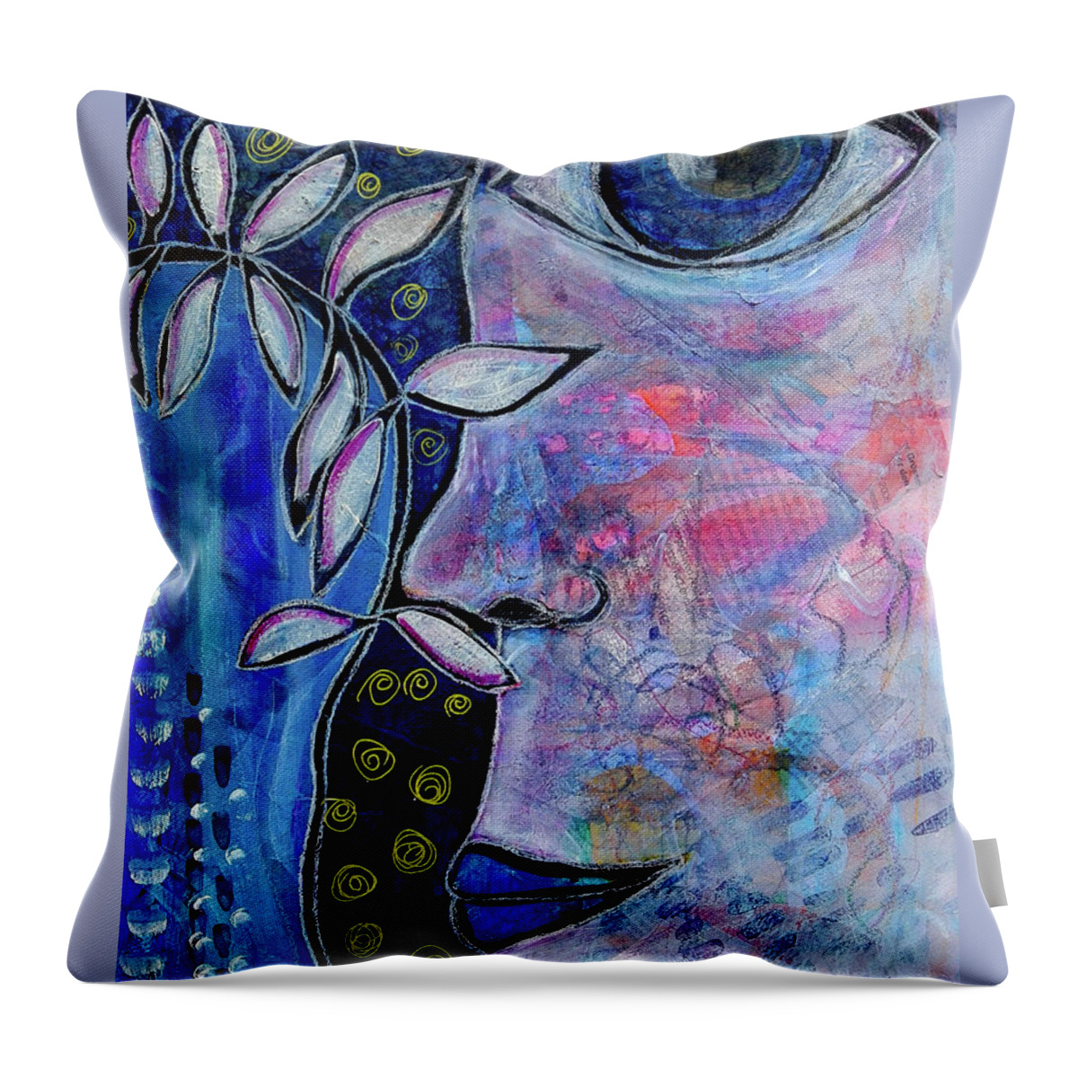 Seer Throw Pillow featuring the mixed media The Seer by Mimulux Patricia No