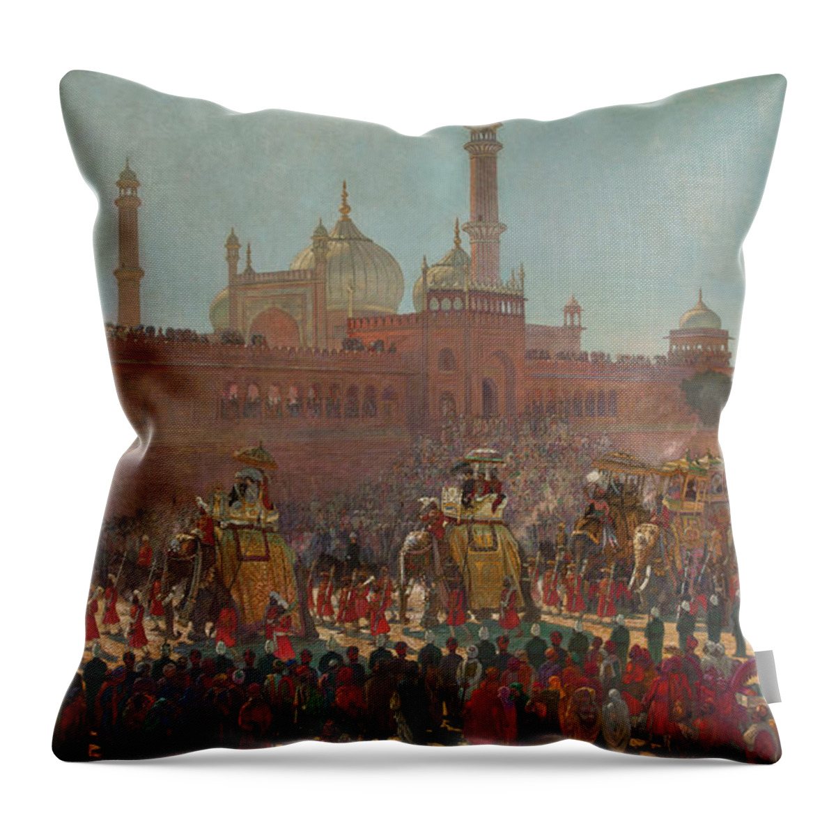 20th Century Throw Pillow featuring the painting The State Entry Into Delhi, 1907 by Roderick D Mackenzie