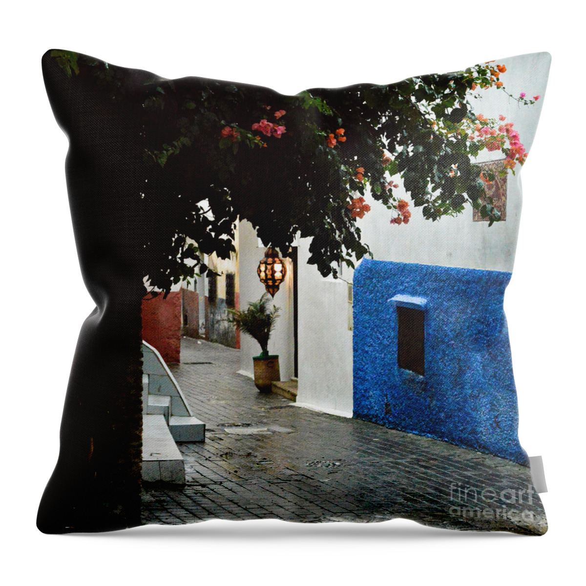 Tangier Throw Pillow featuring the photograph The streets of Tangier by Yavor Mihaylov