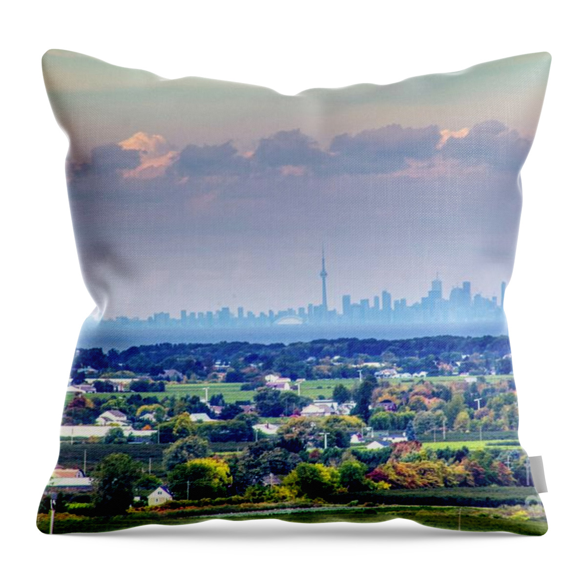 #toronto #ontario #canada #niagaracanada #lovetoronto #fantastic_earth #earthpix #explorecanada #iloveny #usa #view #skyline #hdr #highdynamicrange #skylum #aurorahdr2019 #jaw_dropping_shots #picoftheday #imageoftheday #travel #scenic #cntower #torontoskyline Throw Pillow featuring the photograph The Toronto skyline by Jim Lepard