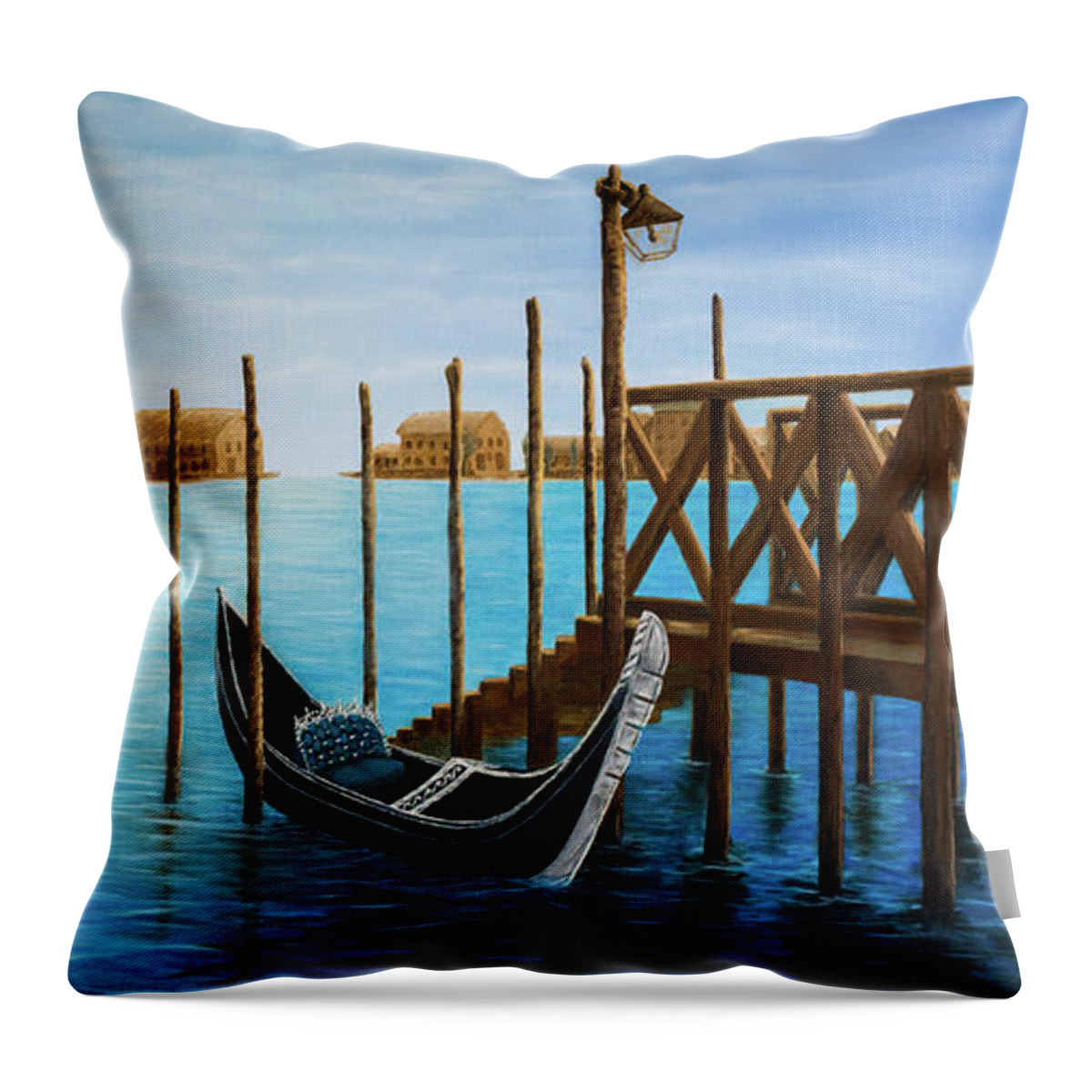 Venice Throw Pillow featuring the painting The Venetian Phoenix by Renee Logan