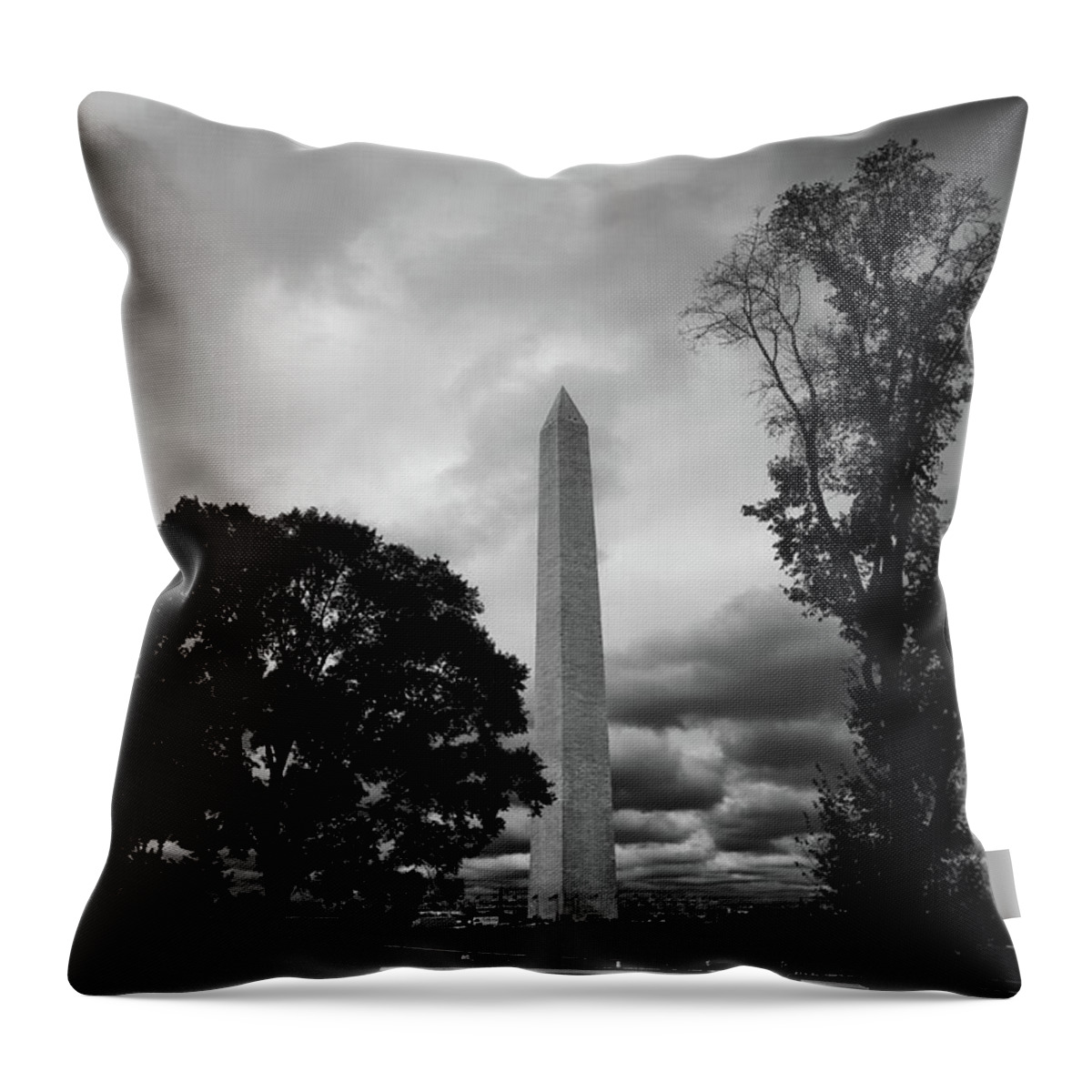 Clouds Throw Pillow featuring the photograph The Washington Monument by George Taylor