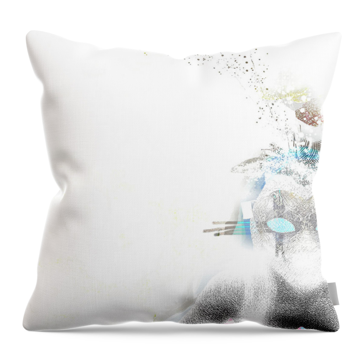 Sea Throw Pillow featuring the digital art The Watcher by Alexandra Vusir