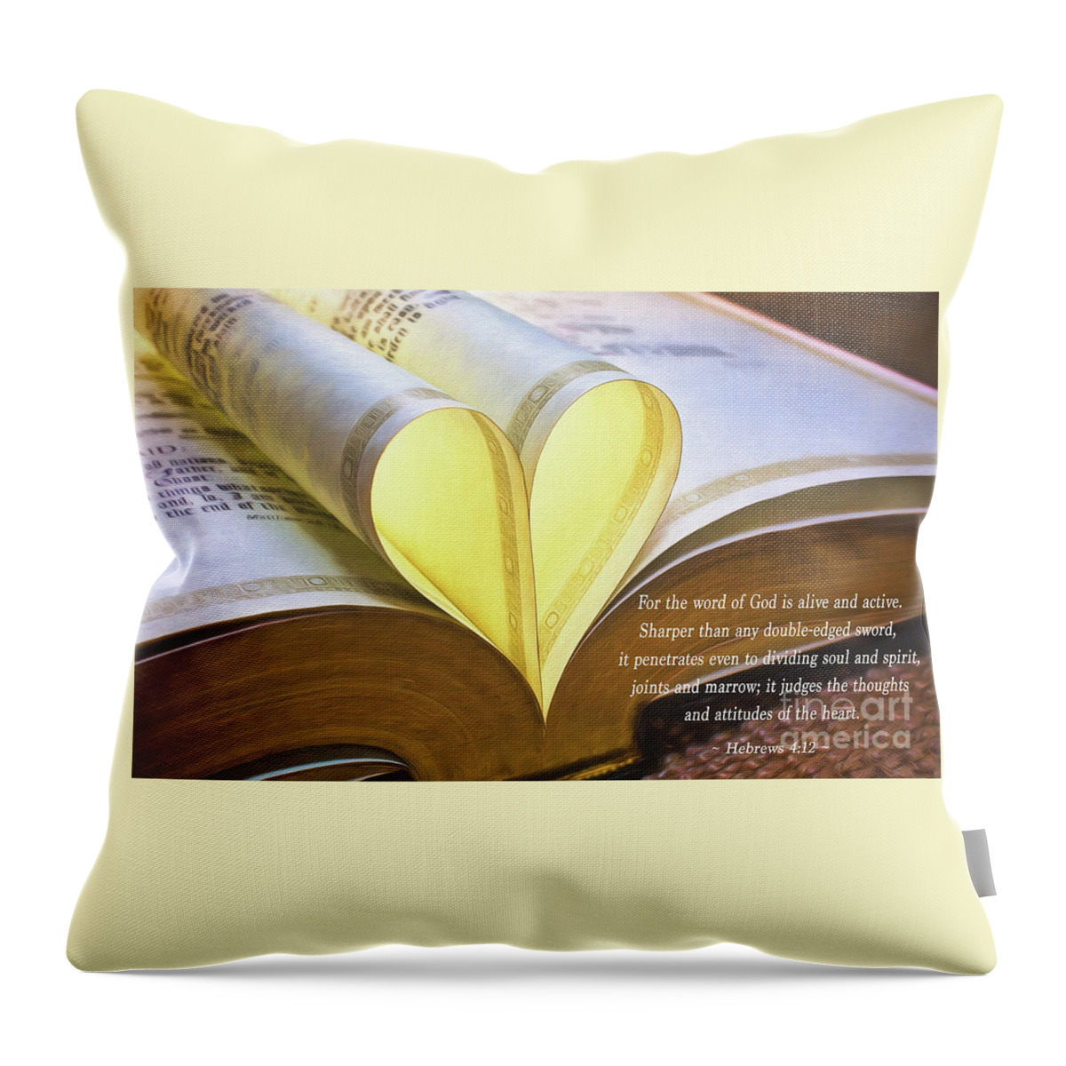 The Word Throw Pillow featuring the photograph The Word Of God Hebrews 4 12 by Sharon McConnell