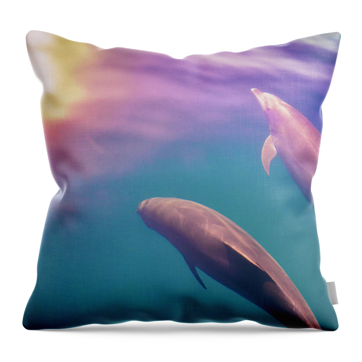 Dolphin Throw Pillow featuring the photograph The World is Beautiful by Becqi Sherman
