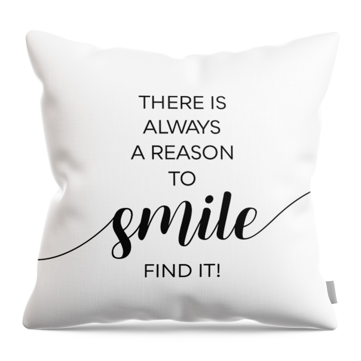 Life Motto Throw Pillow featuring the digital art There Is Always A Reason To Smile by Melanie Viola